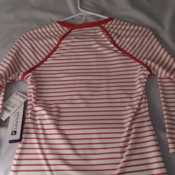Sperry red stripe stretch fabric ls top - Picture 5 of 6